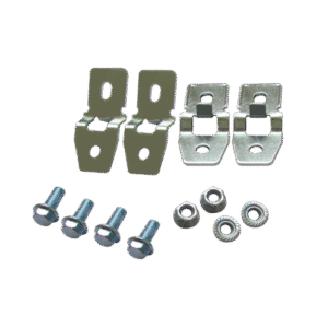 Juego de 4 Pestañas Metálicas para Fijación a Pared de Gabinetes Línea PST. Incluye tornillo y tuerca.