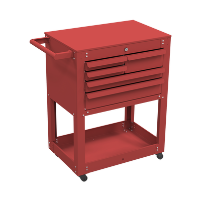 Carro para Herramental Metálico Uso Rudo 1 Cajón Superior con Chapa / 5 Cajones Deslizables / Charola Inferior / 77 x 94 x 50 cm (An x Al x Prof.)