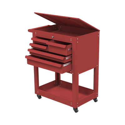 Carro para Herramental Metálico Uso Rudo 1 Cajón Superior con Chapa / 5 Cajones Deslizables / Charola Inferior / 77 x 94 x 50 cm (An x Al x Prof.)