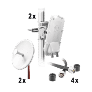 Enlace Backhaul completo de alta capacidad, incluye: 2x PTP550CE, 2x NP1-GE2 (30 dBi), 4x Jumpers