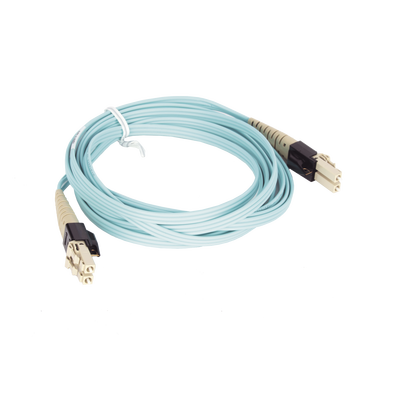 Jumper PViQ de Fibra Óptica Multimodo 50/125 OM4, LC-LC Duplex, LSZH, Color Aqua, 3 Metros Jumper PViQ de Fibra Óptica Multimodo 50/125 OM4, LC-LC Duplex, LSZH, Color Aqua, 3 Metros