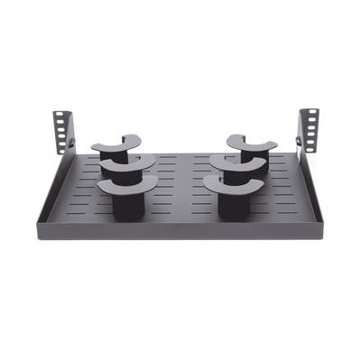 Charola Ventilada Para Administración de Cable en Racks o Gabinetes, con 6 Postes para Control de Holgura, de 19in, 2 UR, Color Negro Charola Ventilada Para Administración de Cable en Racks o Gabinetes, con 6 Postes para Control de Holgura, de 19in, 2 UR, Color Negro