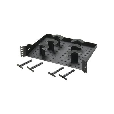 Charola Ventilada Para Administración de Cable en Racks o Gabinetes, con 6 Postes para Control de Holgura, de 19in, 2 UR, Color Negro Charola Ventilada Para Administración de Cable en Racks o Gabinetes, con 6 Postes para Control de Holgura, de 19in, 2 UR, Color Negro
