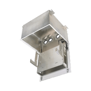 Gabinete PanZone Premium, de Montaje en Techo, Con 2 UR Para Equipo Activo y 6 UR Para Paneles de Parcheo, Fabricado en Acero, Color Blanco