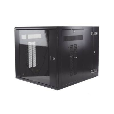 Gabinete PanZone de Montaje en Pared, de 19in, Puerta con Ventana de Seguridad, 12 UR, 762mm de Profundidad, Color Negro Gabinete PanZone de Montaje en Pared, de 19in, Puerta con Ventana de Seguridad, 12 UR, 762mm de Profundidad, Color Negro