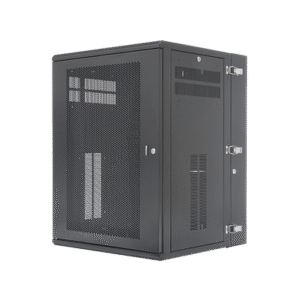Gabinete PanZone de Montaje en Pared, de 19in, Puerta Ventilada, 18 UR, 635mm de Profundidad, Color Negro Gabinete PanZone de Montaje en Pared, de 19in, Puerta Ventilada, 18 UR, 635mm de Profundidad, Color Negro