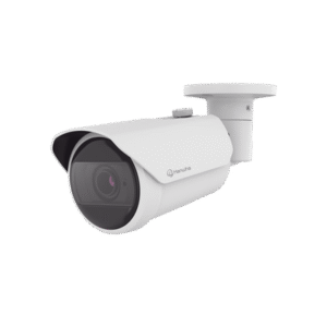Camara Bala IP 8MP con funciones IA / Lente Motorizado 3.2 a 10.2 mm / WDR 120dB / H.265 / RanuraSD / Protección IP66 IK10 / IR 30m