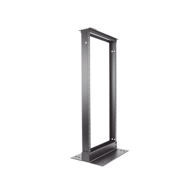 Rack de Dos Postes Estándar de 19 in, Rieles Numerados y Roscados #12-24, Fabricado en Aluminio, 24 Unidades de Rack, Color Negro Rack de Dos Postes Estándar de 19 in, Rieles Numerados y Roscados #12-24, Fabricado en Aluminio, 24 Unidades de Rack, Color Negro