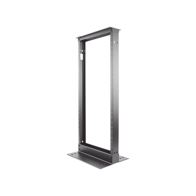 Rack de Dos Postes Estándar de 19 in, Rieles Numerados y Roscados #12-24, Fabricado en Aluminio, 24 Unidades de Rack, Color Negro Rack de Dos Postes Estándar de 19 in, Rieles Numerados y Roscados #12-24, Fabricado en Aluminio, 24 Unidades de Rack, Color Negro