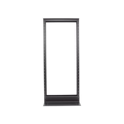 Rack de Dos Postes Estándar de 19 in, Rieles Numerados y Roscados #12-24, Fabricado en Aluminio, 24 Unidades de Rack, Color Negro Rack de Dos Postes Estándar de 19 in, Rieles Numerados y Roscados #12-24, Fabricado en Aluminio, 24 Unidades de Rack, Color Negro