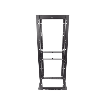 Rack de Cuatro Postes Estándar de 19", Rieles Numerados y Roscados #12-24, Profundidad Máxima de 30 in, 45 Unidades de Rack, Color Negro