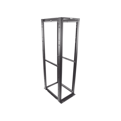 Rack de Cuatro Postes Estándar de 19", Rieles Numerados y Roscados #12-24, Profundidad Máxima de 30 in, 45 Unidades de Rack, Color Negro