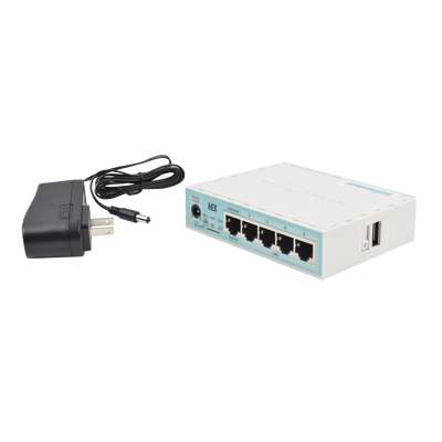 (hEX) RouterBoard, 5 Puertos Gigabit Ethernet, 1 Puerto USB y versión 3