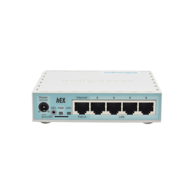 (hEX) RouterBoard, 5 Puertos Gigabit Ethernet, 1 Puerto USB y versión 3