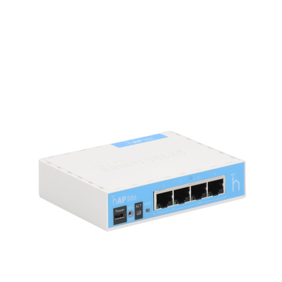 (hAP Lite) 4 Puertos Fast Ethernet y Wi-Fi 2.4 GHz 802.11 b/g/n