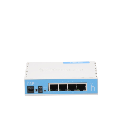 (hAP Lite) 4 Puertos Fast Ethernet y Wi-Fi 2.4 GHz 802.11 b/g/n