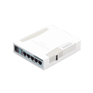 RouterBoard, 5 Puertos Gigabit Ethernet, 1 Puerto USB, WiFi 2.4 GHz 802.11b/g/n, Antena de 2.5 dbi hasta 1W de potencia