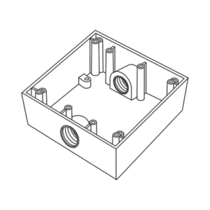 Caja Cuadra de 3/4" a Prueba de Intemperie/ Cuenta con 2 salidas.