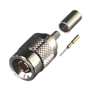 Conector 1.0/ 2.3 Macho de Anillo Plegable para Cables RG-174/U, RG-316/U, Níquel/ Oro/ Teflón.