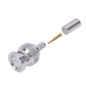 Conector BNC Macho de Anillo Plegable para Cable LMR-195, RG-58/U, RG-142/U, Plata/Oro/Teflón.