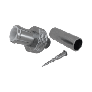 Conector BNC Hembra de Conexión Rápida, Anillo Plegable para RG-58/U Níquel/ Oro/ Delrin.