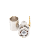 Conector BNC Macho de Anillo Plegable para RG-8/U, LMR-400, 9913, CNT-400, Níquel/ Oro/ Teflón.