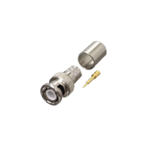 Conector BNC Macho de Anillo Plegable para RG-8/U, LMR-400, 9913, CNT-400, Níquel/ Oro/ Teflón.