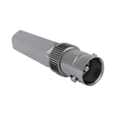 Conector BNC Hembra Roscable por Giro para Cable Coaxial RG-58/U, Níquel/ Plata/ Delrin.