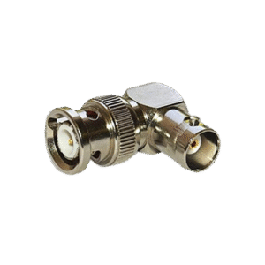 Adaptador en Ángulo Recto, de Conector BNC Macho a BNC Hembra, 50 Ohm (Monitor), Níquel/ Plata/ Teflón. Adaptador en Ángulo Recto, de Conector BNC Macho a BNC Hembra, 50 Ohm (Monitor), Níquel/ Plata/ Teflón.