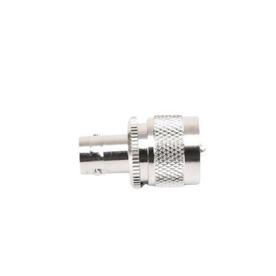 Adaptador en Línea para 50 Ohm, Conector BNC Hembra-UHF Macho (PL-259), Níquel/ Plata/ Delrin. Adaptador en Línea para 50 Ohm, Conector BNC Hembra-UHF Macho (PL-259), Níquel/ Plata/ Delrin.