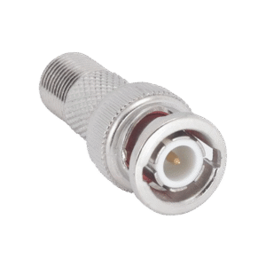Adaptador en Linea para Video, de Conector BNC Macho a F Hembra, 50 Ohm, Níquel/Oro/Teflón. Adaptador en Linea para Video, de Conector BNC Macho a F Hembra, 50 Ohm, Níquel/Oro/Teflón.