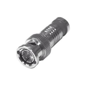 Conector BNC Macho de 75 Ohm, Montaje de Compresión Axial para RG-59/U, Níquel/ Oro/ Teflón. Conector BNC Macho de 75 Ohm, Montaje de Compresión Axial para RG-59/U, Níquel/ Oro/ Teflón.