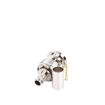 Conector BNC Macho en 75 Ohm, de Anillo Plegable para RG-59/U, Níquel/ Oro/ Teflón.