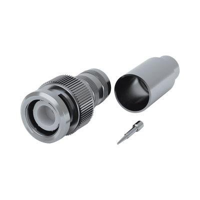 Conector BNC Macho de 75 Ohm, Anillo Plegable para RG-59/U, Níquel/ Oro/ Teflón. Conector BNC Macho de 75 Ohm, Anillo Plegable para RG-59/U, Níquel/ Oro/ Teflón.