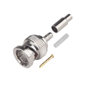 Conector BNC Macho de Anillo Plegable para Cable Coaxial RG-179/U, 75 Ohm, Níquel/ Oro/ Teflón. Conector BNC Macho de Anillo Plegable para Cable Coaxial RG-179/U, 75 Ohm, Níquel/ Oro/ Teflón.