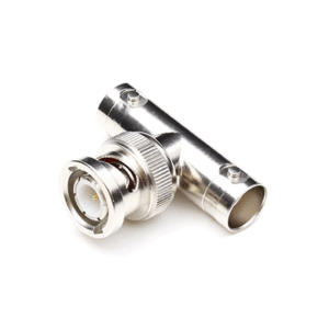 Adaptador en T para 75 Ohm de Conector BNC Macho a Doble BNC Hembra, Níquel/ Oro/ Teflón. Adaptador en T para 75 Ohm de Conector BNC Macho a Doble BNC Hembra, Níquel/ Oro/ Teflón.