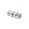 Adaptador tipo Barril para 75 Ohm, de Conector BNC Macho a BNC Macho, Niquel/ Oro/ Teflón.