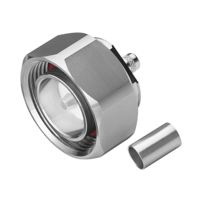 Conector DIN 7-16 Macho de Pin Cautivo, Anillo Plegable para Cable RG-8/X, LMR-240, Bronce Blanco/ Plata/ Teflón.​ Conector DIN 7-16 Macho de Pin Cautivo, Anillo Plegable para Cable RG-8/X, LMR-240, Bronce Blanco/ Plata/ Teflón.​