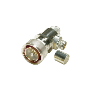 Conector DIN 7-16 Macho tipo COMBO, Recto o Ángulo Recto, de Anillo para LMR-600, Plata/ Plata/ Teflón.