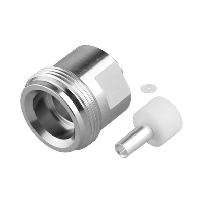 Conector 4.1/9.5 Hembra para Soldar en Cable TFT-402LF, Grupo SR2, Bronce Blanco/ Plata/ Teflón.