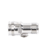 Adaptador en Línea de Conector 4.3-10 Macho a N Hembra, Bronce Blanco/ Plata/ Teflón.