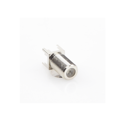 Conector F Hembra para PCB de Montaje Vertical, Níquel/ Estaño/ Polietileno. Conector F Hembra para PCB de Montaje Vertical, Níquel/ Estaño/ Polietileno.