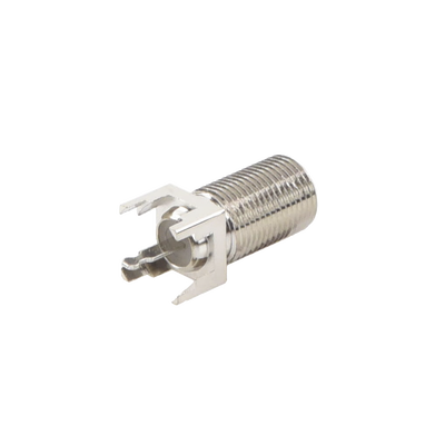 Conector F Hembra para PCB de Montaje Vertical, Níquel/ Estaño/ Polietileno. Conector F Hembra para PCB de Montaje Vertical, Níquel/ Estaño/ Polietileno.