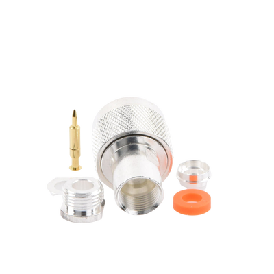 Conector N Macho de Rosca para RG-58/U, RG-142/U, Plata/ Oro/ Teflón. Conector N Macho de Rosca para RG-58/U, RG-142/U, Plata/ Oro/ Teflón.