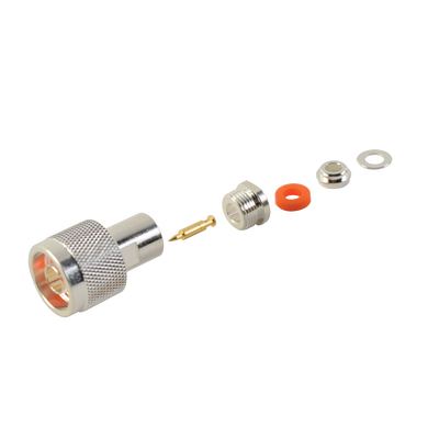 Conector N Macho de Rosca para RG-58/U, RG-142/U, Plata/ Oro/ Teflón. Conector N Macho de Rosca para RG-58/U, RG-142/U, Plata/ Oro/ Teflón.