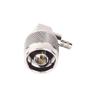 Conector N Macho en A/R de Anillo Plegable para Cables RG-58/U, RG-142/U, Niquel/ Oro/ Teflón.