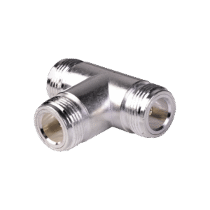 Adaptador en T, Triple Conectores N Hembra, Plata/ Oro/ Teflón. Adaptador en T, Triple Conectores N Hembra, Plata/ Oro/ Teflón.