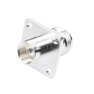 Conector N Hembra, montaje con 4 perforaciones a 18 mm.