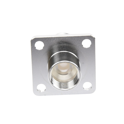 Conector N Hembra, montaje con 4 perforaciones a 18 mm.