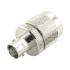 Adaptador en Línea de Conector N Macho a BNC Hembra, Plata/ Oro/ Teflón.